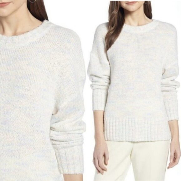 New! Something navy Rainbow pastel crewneck sweater 13993 - Picture 2 of 9